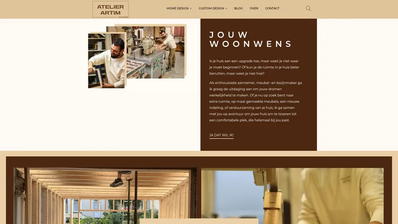 Website van Atelier Artim