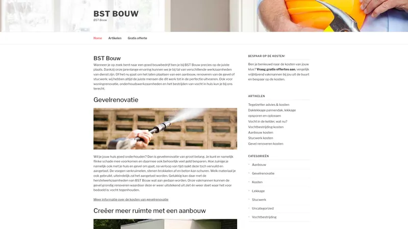 Website van BST Bouw