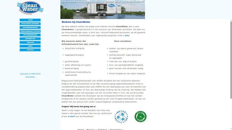 Website van CleanWater