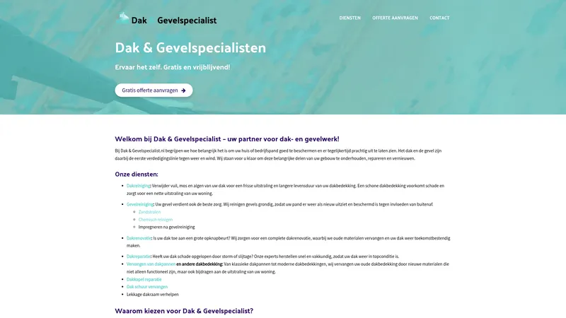 Website van Dak & Gevelspecialist