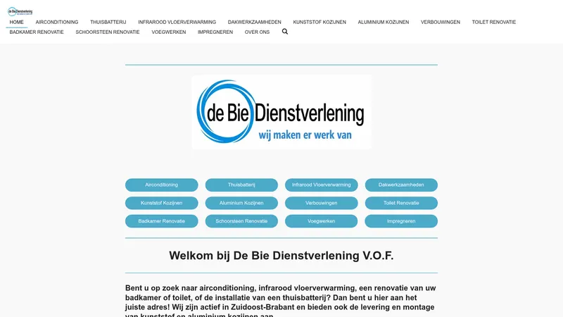 Website van De Bie Dienstverlening