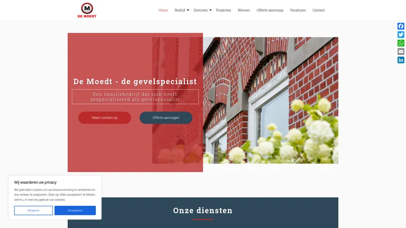 Website van De Moedt Projecten