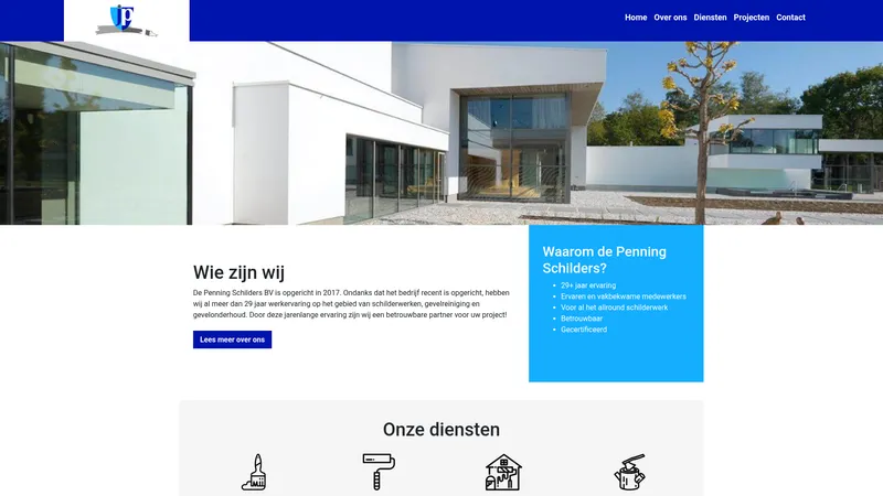Website van De Penning Schilders BV