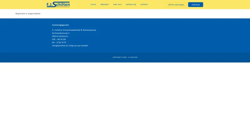 Website van F.J. Schilten - Schoonmaakbedrijf & Glazenwasserij