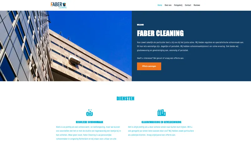 Website van Faber Cleaning