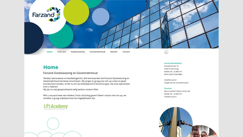 Website van Farzand Glas en Gevelonderhoud