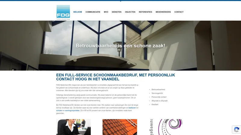 Website van FDG Nederland BV