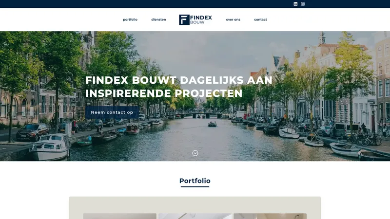 Website van Findex Bouw