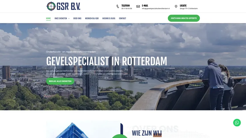 Website van Gevel Specialisatie Rotterdam (GSR B.V
