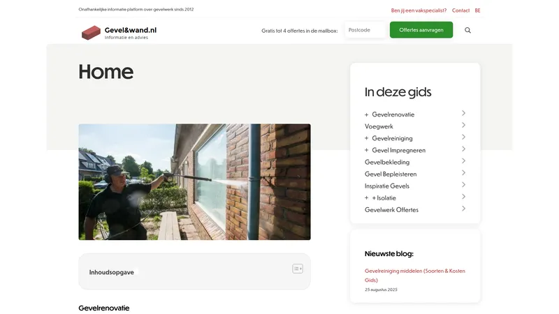Website van Gevel&Wand