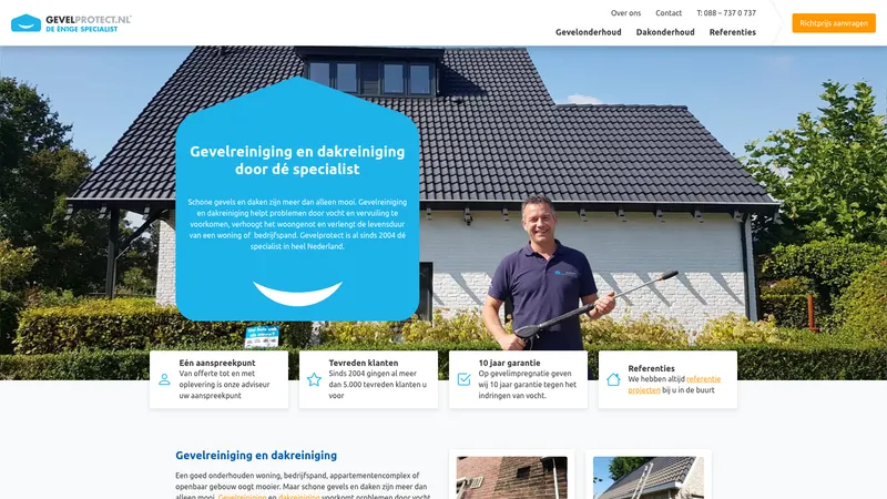Website van Gevelprotect Nederland BV
