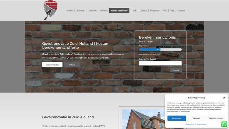 Website van Gevelrenovatie & Voegbedrijf Van Klasse