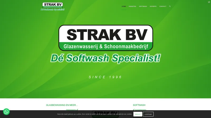 Website van Glazenwasserij Strak