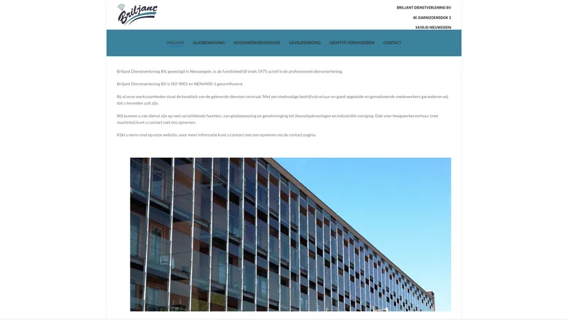 Website van Glazenwasserij verhaar