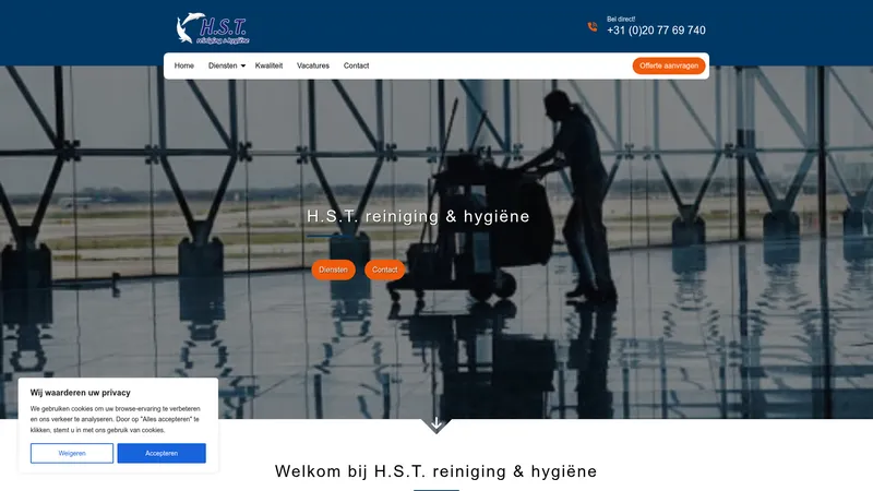 Website van H.S.T. reiniging & hygiëne