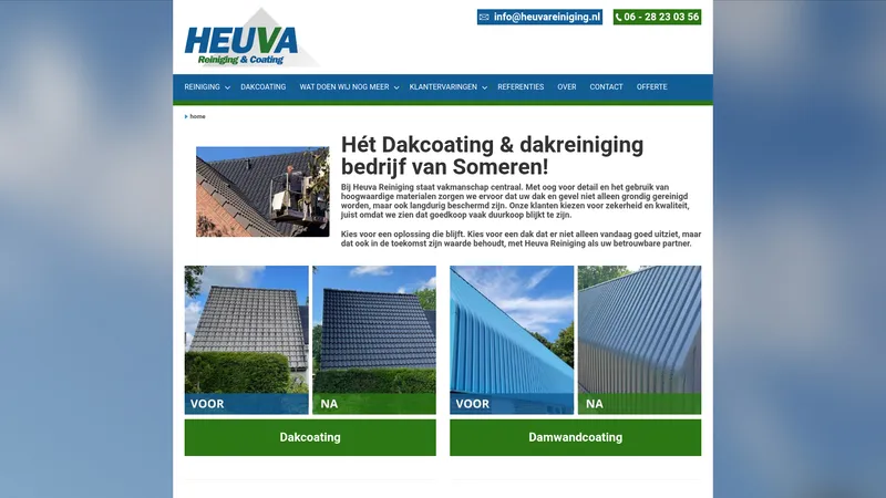 Website van Heuva Reiniging