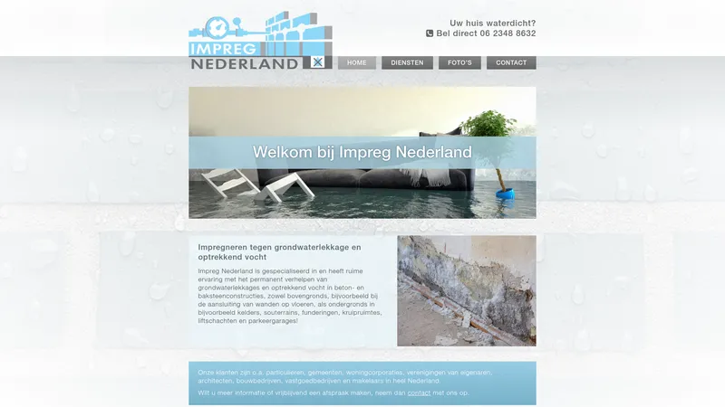 Website van Impreg Nederland
