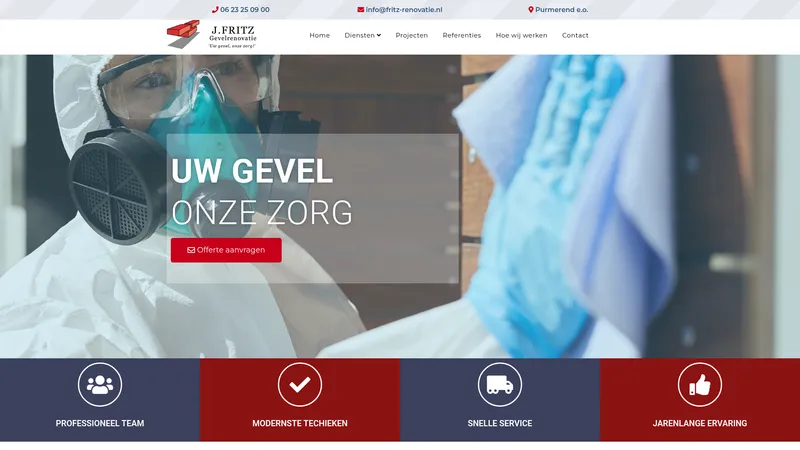 Website van J. Fritz Gevelrenovatie