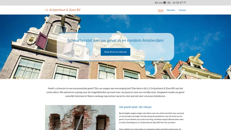 Website van J.J. Grijzenhout & Zoon BV