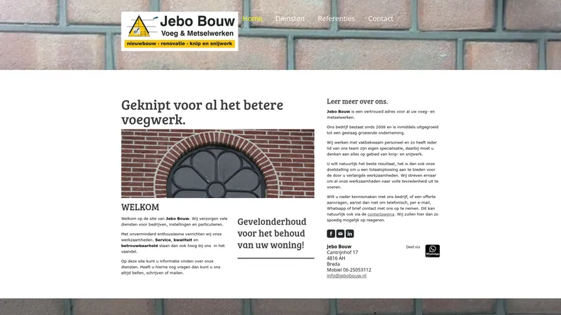 Website van Jebo Bouw