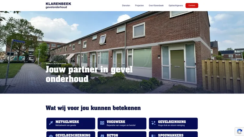 Website van Klarenbeek Gevelonderhoud B.V