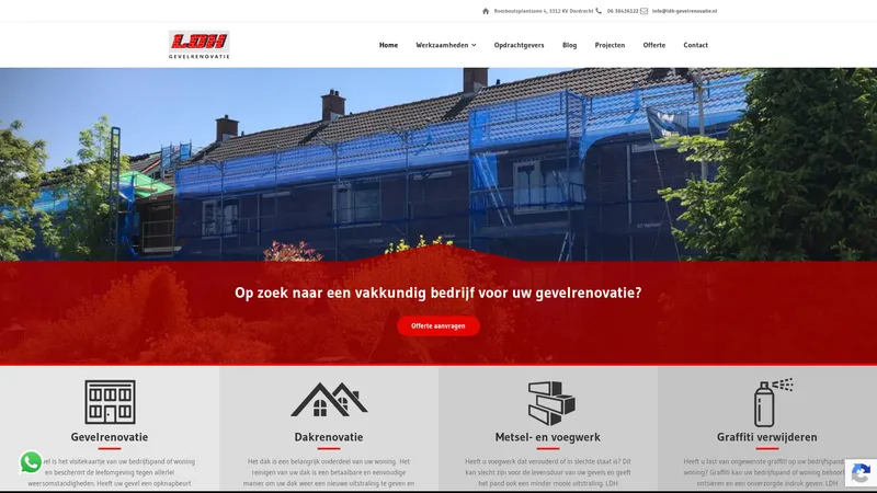 Website van LDH Gevelrenovatie