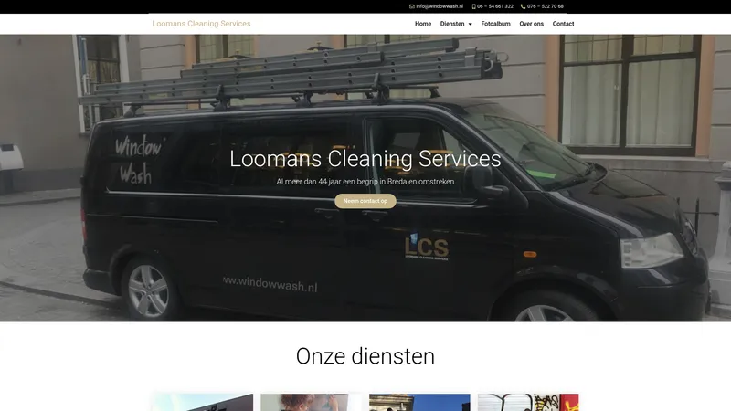 Website van Loomans Cleaning Services