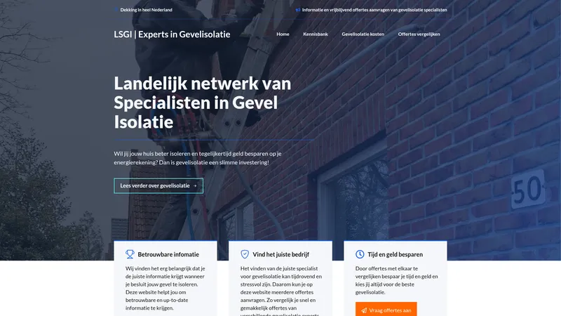 Website van LSGI Experts in Gevelisolatie