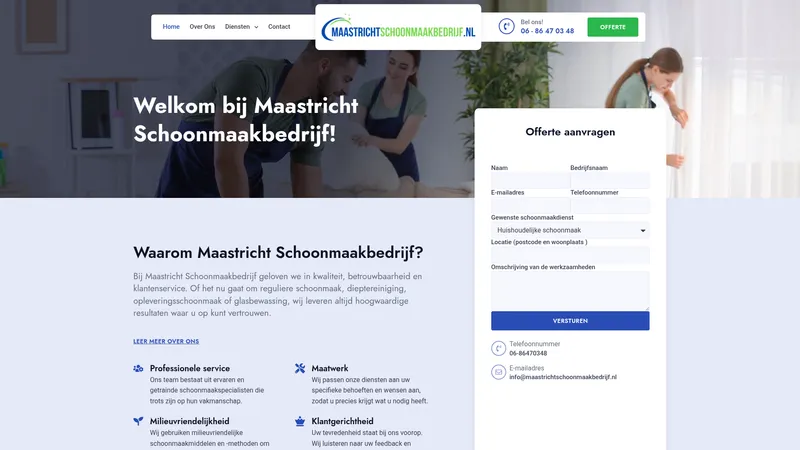 Website van Maastricht Schoonmaakbedrijf