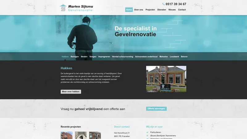 Website van Marten Sijtsma Gevelrenovatie
