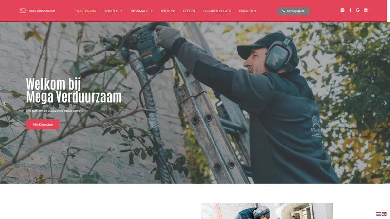 Website van Mega Verduurzaam