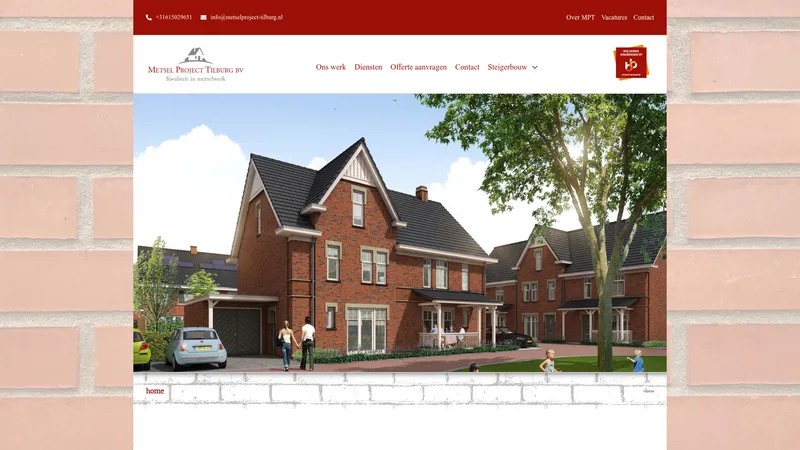 Website van Metsel Project Tilburg