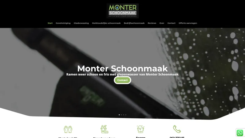 Website van Monter Schoonmaak