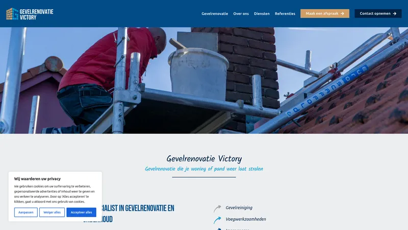 Website van Onderhoudsbedrijf Victory