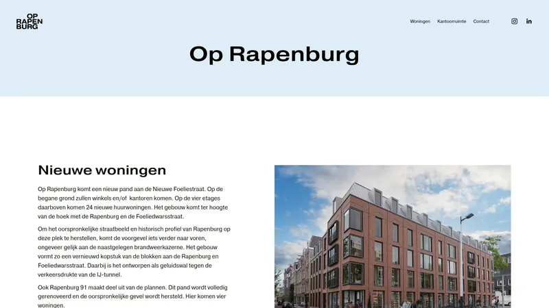 Website van Op Rapenburg