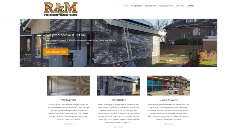 Website van R&M Voegwerken