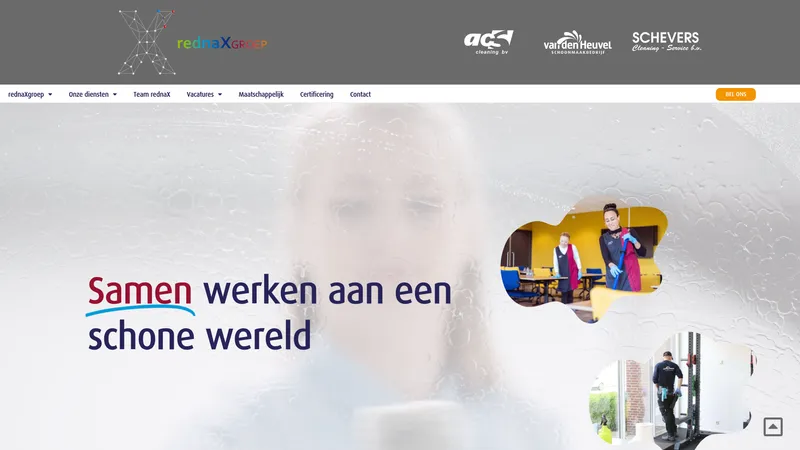 Website van rednaX schoonmaakbedrijven B.V.