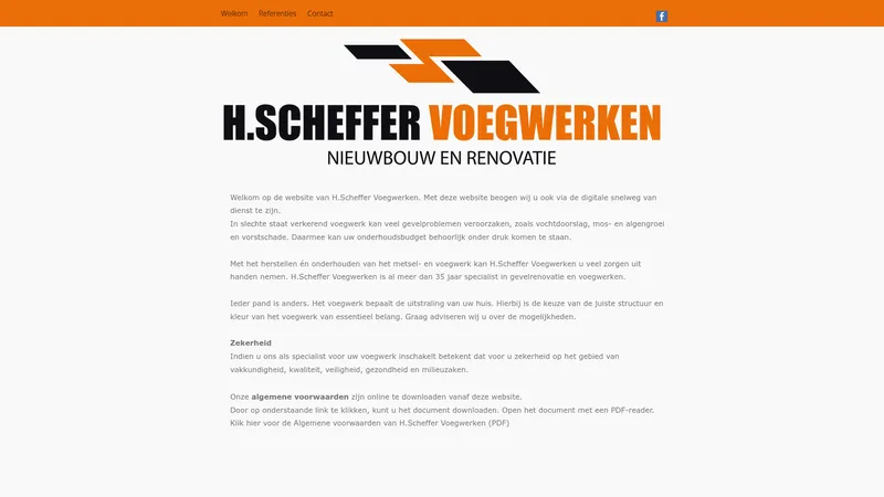 Website van Scheffer Voegwerken