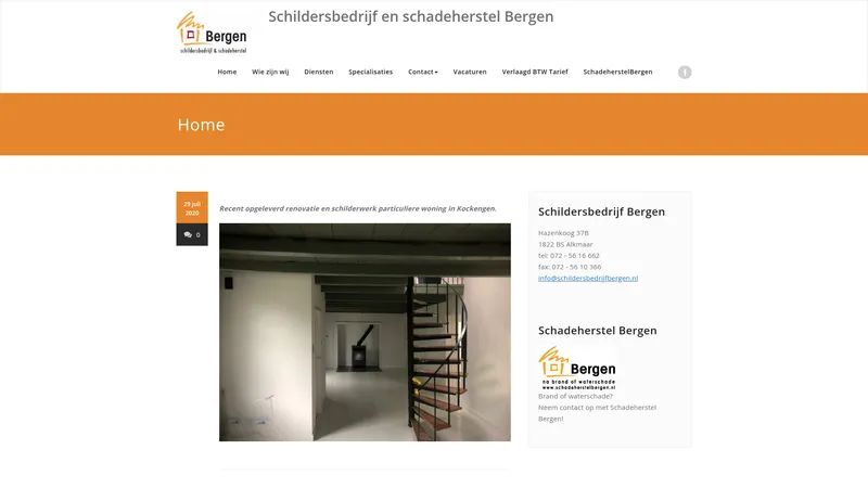 Website van Schildersbedrijf Bergen