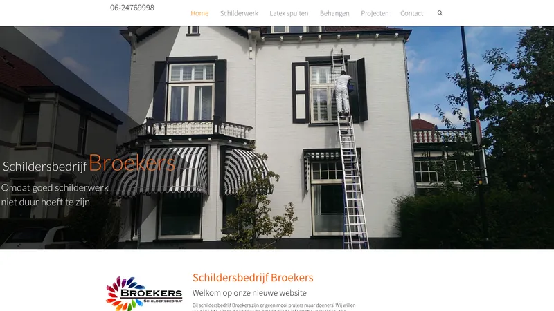 Website van Schildersbedrijf Broekers