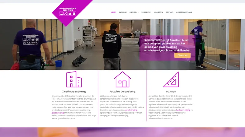 Website van Schoonmaakbedrijf Garritsen