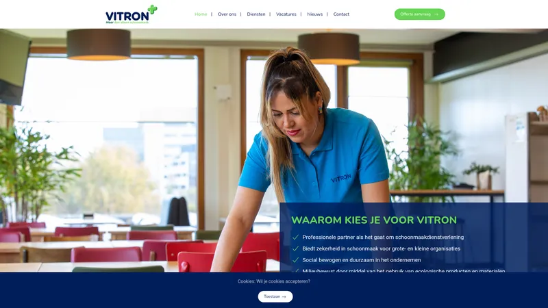 Website van Schoonmaakbedrijf Vitron Tilburg B.V