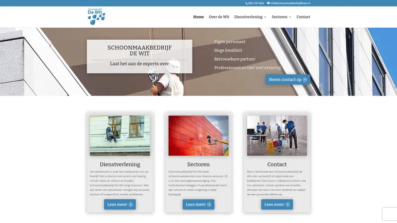 Website van Schoonmaakbedrijfdewit