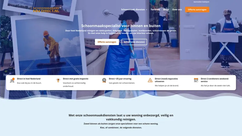 Website van Schoonmakersdirect.nl