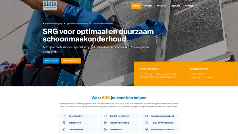 Website van SRG Schoonmaak