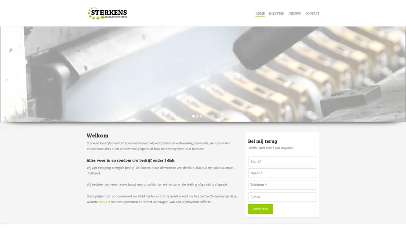Website van Sterkens Bedrijfsdiensten
