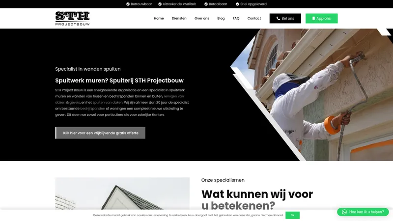 Website van STH Projectbouw