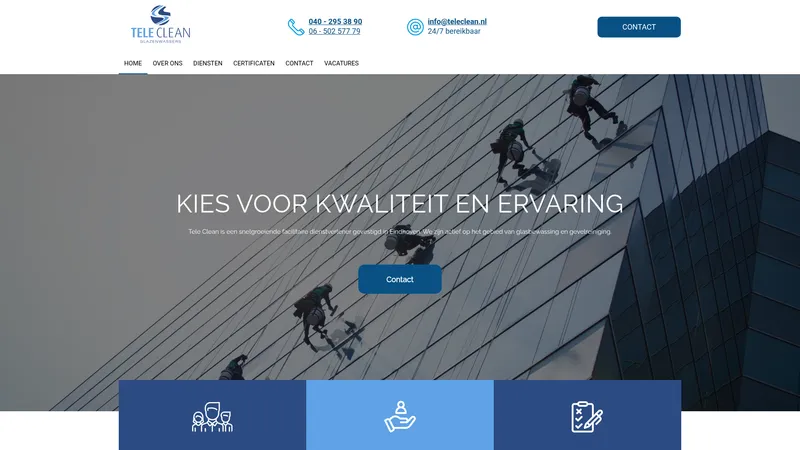 Website van Tele Clean
