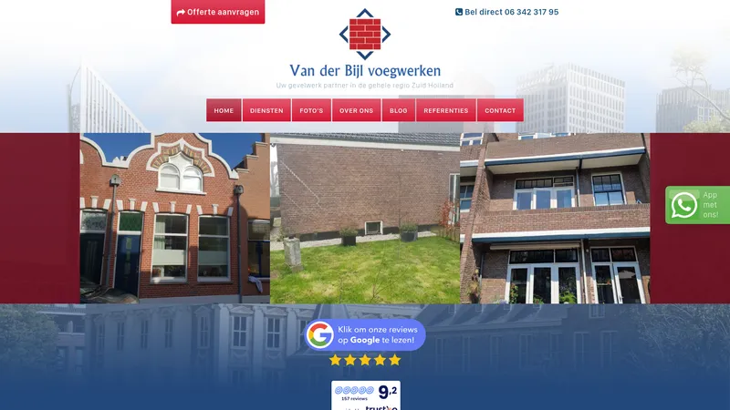 Website van Van der Bijl Voegwerken