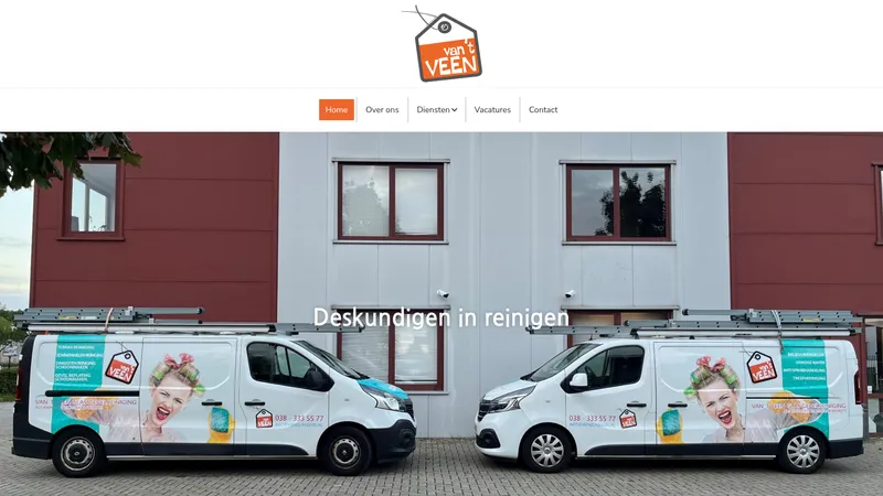 Website van Van 't Veen Glas Gevelreiniging